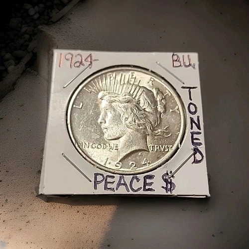 1924 Peace Silver Dollar☆Brilliant Uncirculated☆Lightly Toned☆