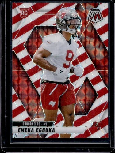 2025 Panini Mosaic Emeka Egbuka Rookies RC Red and White Stripe Prizm #376