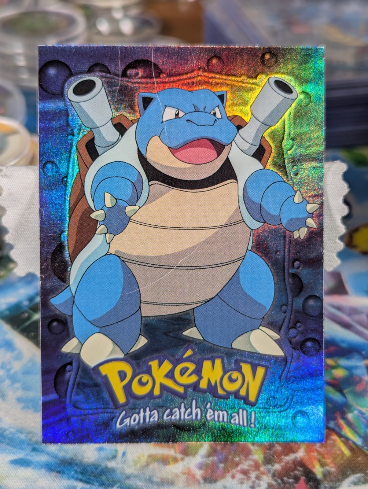 1999 Topps Pokemon the First Movie Rainbow Foil E9 #09 Blastoise Blue Logo