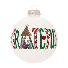 Heart Gifts by Teresa - Grateful Ornament โ Hand Painted Nativity USA Made Gift