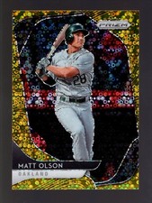 2020 PRIZM GOLD DONUT CIRCLES #185 MATT OLSON 7/10 OAKLAND ATHLETICS A'S