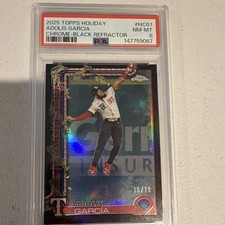 Topps 2025 Holiday Adolis Garcia Chrome Black Refractor #10/10  #HC61 PSA 8 /10