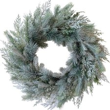 24 Inch Norfolk Pine Wreath and Cedar Wreath for Front Door, Real Touch Chris...