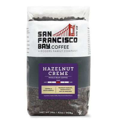 Coffee - Flavored Medium Roast Whole Bean Coffee - Hazelnut Crème (2 Lb Bag)