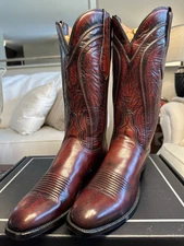 Lucchese Classic's Mens Handmade SA "Seville" Black Cherry Western Boots Size 9B