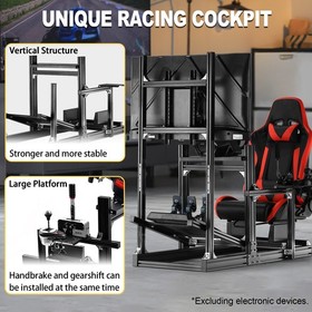 Marada 4080 Aluminum Racing Game Cockpit With Red Seat&TV Stand Fit LogitechG923