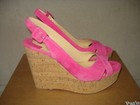 100% AUTH NEW WOMEN LOUBOUTIN REINE LIEGE PINK SUEDE 120 WEDGE SANDALS US 10 — photo 5