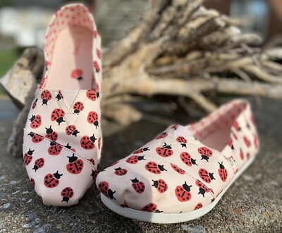 Toms Women Shoe lady bug print alpargata style