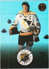 MARIO LEMIEUX 93-94 LEAF HOCKEY HAT TRICK ARTISTS HEADER CARD # 1 HOF 1993-94