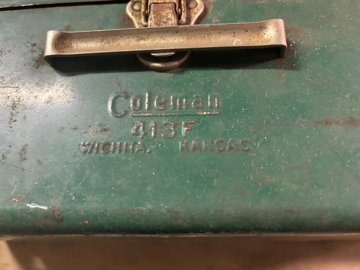 Vintage Coleman Model 413F 2 Burner Camp Stove Working for sale