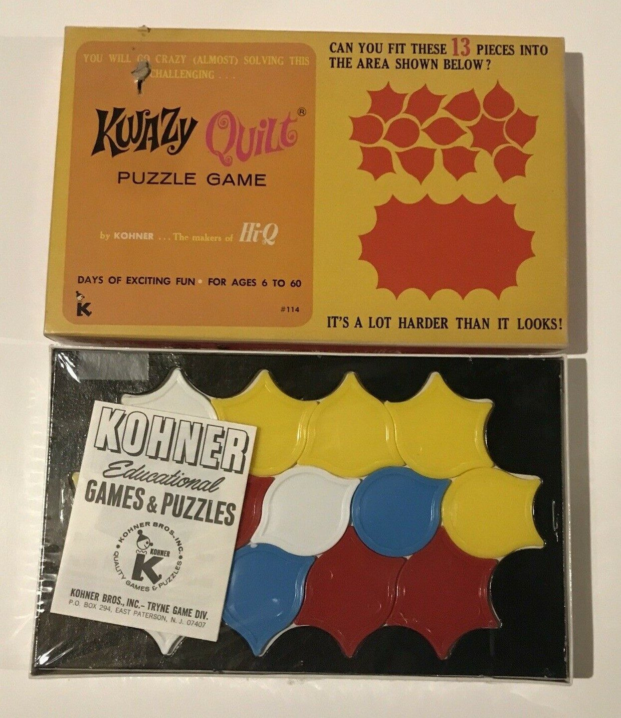 Vintage Hi-Q Kohner Kwazy Quilt Puzzle Game 114 sealed - 13 piece | eBay