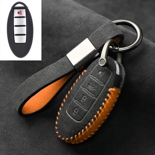 Full Suede Covered Key Fob Remote Protector Holder Cover Case For Infiniti FX35 - Picture 4 of 10