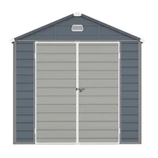 Reinforced Outdoor Resin Storage Shed 7.9x9.1 FT Weatherproof Garden Tools House