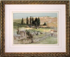 Large Original W/C by Thomas Andrew Nicholas NA  Granada Landscape - Spain