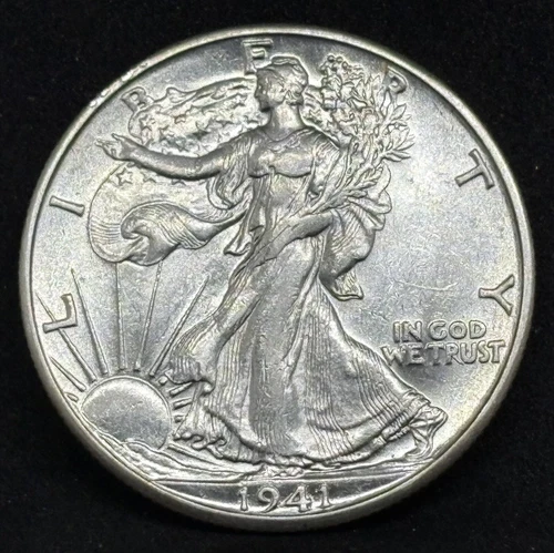 1941-D/D Walking  Liberty Half Dollar, AU++ Condition, FS-501, RPM-001