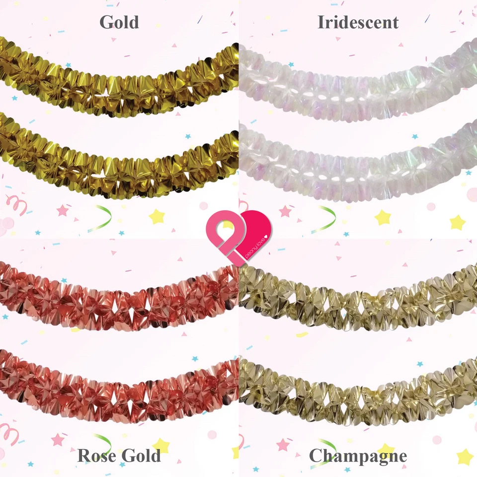 Guirnalda vintage de vid floral de lámina metálica de 12' telón de fondo cortina decoración de fiesta foto Foto 3 de 4