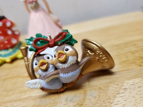 Hallmark Keepsake ornaments 4pc lot Barbie, Bear & Train, Santa on Turtle, birds - Picture 8 of 10