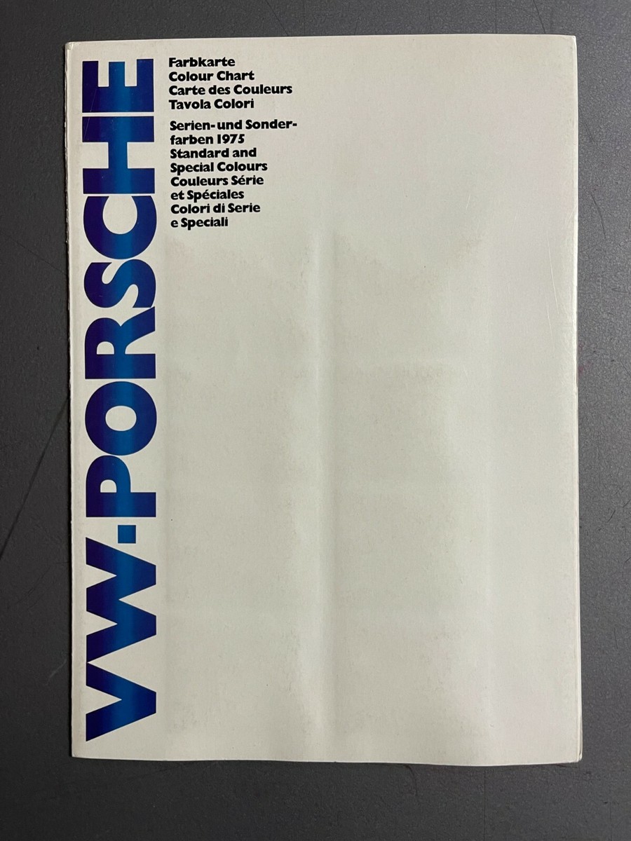 1975 Porsche 914 FACTORY issued Color Chart Folder, Brochure