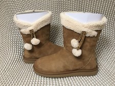 UGG PLUMDALE CUFF WOMEM SHORT BOOTS POM POM SUEDE CHEST US 10 /UK 8 /EU 41