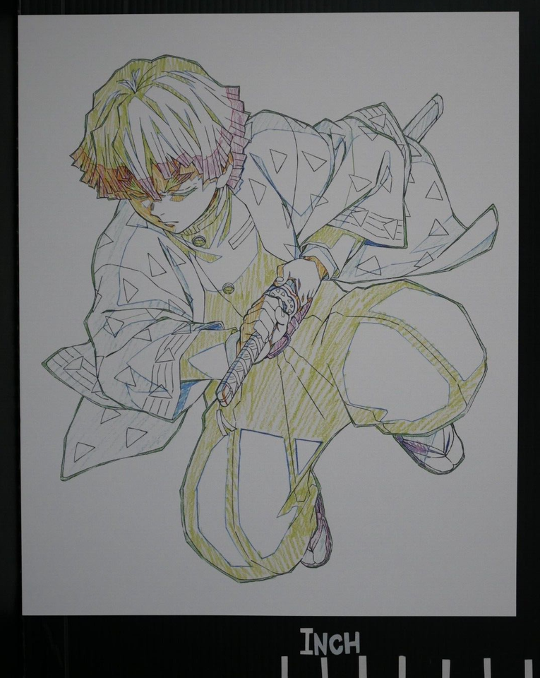 Dessin De Production Officiel Demon Slayer (Genga) : Tanjiro & Shinobu - Feuille De Collection Japonaise