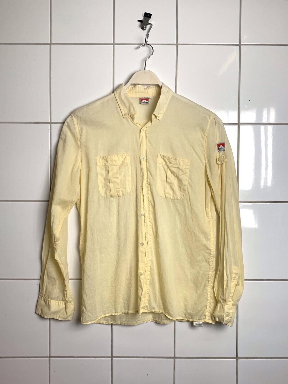 Marlboro Shirt Vintage / Leisure Wear Lightweight Shirt / Made In Italy / 100percent Cotton