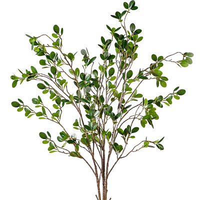 43   3Pcs Artificial Ficus Branches Faux Leaf Spray Green Eucalyptus Branches...