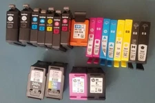 20 Various Brand Genuine EMPTY Printer Ink Cartridges Lot Rewards or Refilling