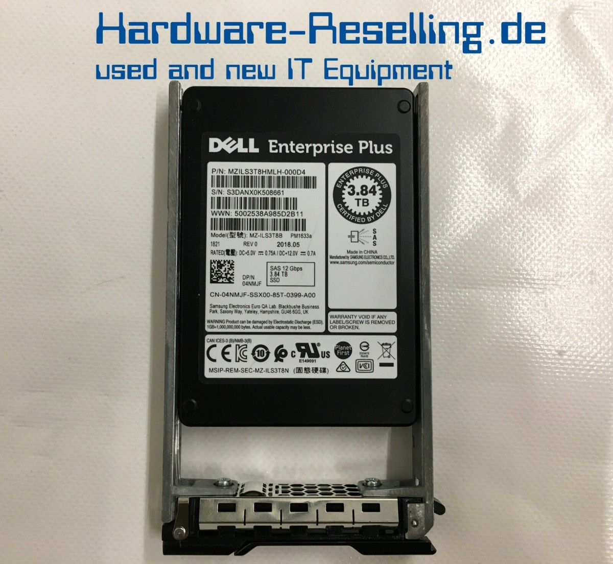 Dell Enterprise Plus 3.84TB SAS 12Gbps SSD 04NMJF MZ-ILS3T8B
