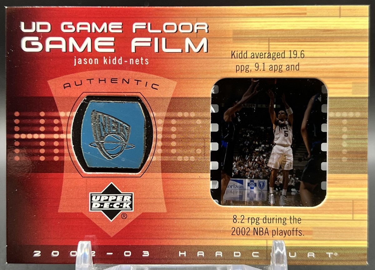 2002-03 UD Hardcourt Jason Kidd NM+ NBA Nets Game Film/Floor Patch 