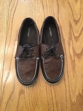 OLD NAVY Brown Loafers Youth Boys Size 4 Thanksgiving Christmas Dress Shoes