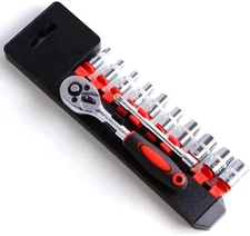 1/4 Inch Ratchet Socket Wrench Set Metric Socket Set With Quick Release Reversib