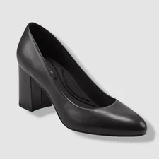 Easy Spirit Women's Black Cadet Slip-on Block Heel Dress Pumps Shoes Size 9.5