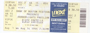 Rare-ELVIS-COSTELLO-8-14-96-Boston-MA-Harborlights-Pavilion-Concert-Ticket