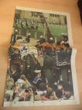 telegraph OLD VINTAGE ORIG NEWSPAPER supp 2002 ROYALTY FUNERAL QUEEN MOTHER MUM