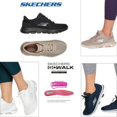 skechers women's sports mesh lace up trainers
