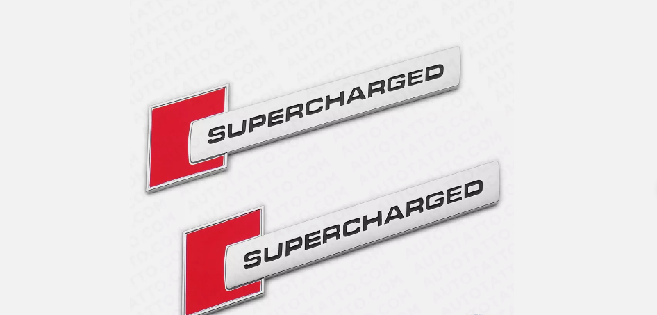 For Audi Supercharged Side Fender Marker Logo Emblem Badge Decoration ABS SILVER