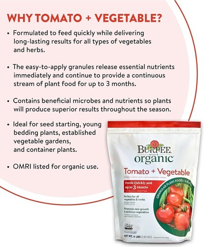 Organic Fertilizer for Vegetables Tomato Seed Starter Granular Plant Food 4 Lbs - Picture 3 of 9