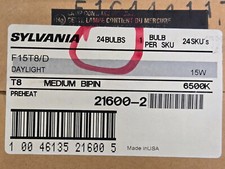 24 X Sylvania 21600-2 F15/T8/D Fluorescent Bulbs 15W 15 Watt T8 Daylight 6500K