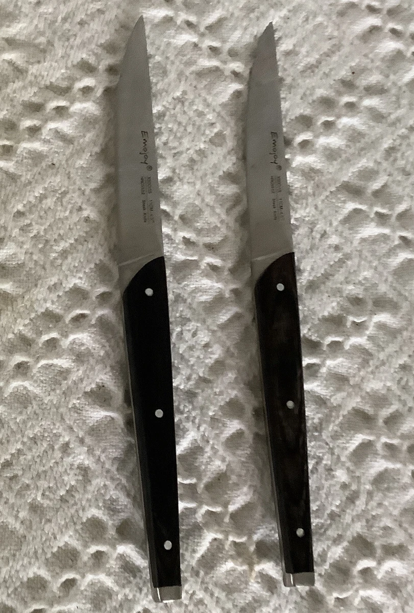 Emojoy Steak Knife Set of 2 Non Serrated Steak Knives Stainless Steel