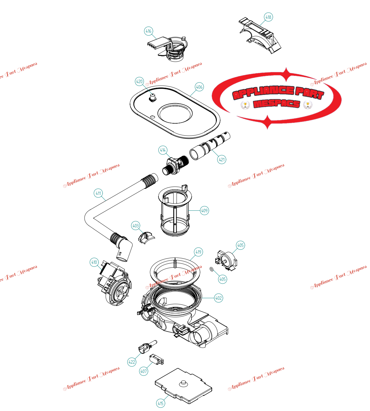Asko Dishwasher Parts, Pressure Sensor, Water Level Switch, Part