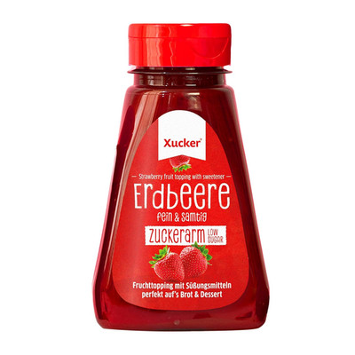 Xucker Quetschmarmelade - Fruchttopping Erdbeere 200G   Zuckerarm, Vegan, Ohne K