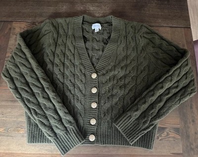 Zopfmuster Strickpullover HM Gr. M Dunkelgrün