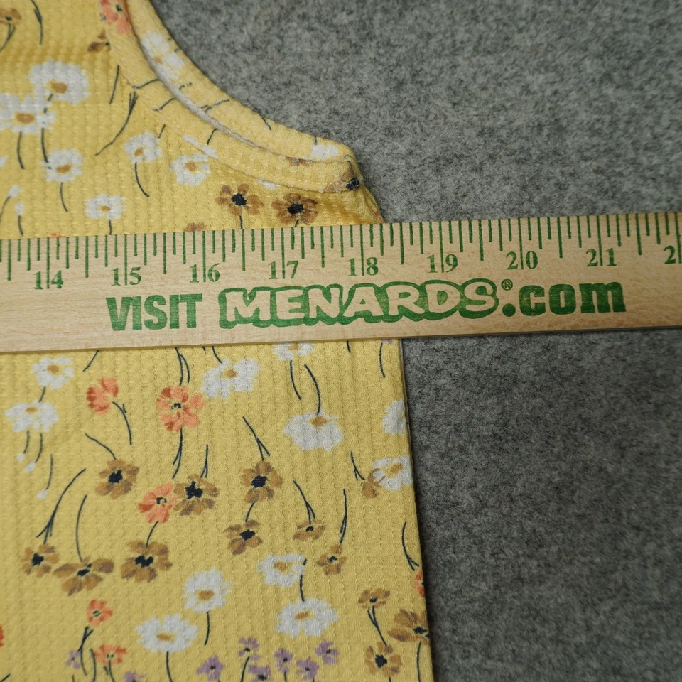 Camiseta sin mangas Tribal amarilla mediana floral poliéster spandex para mujer Foto 4 de 4