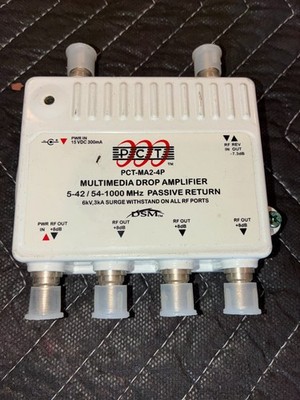 PCT PCT-MA2-4P Drop Amplifier  4-Port RF Booster for DTV & CATV No PWS