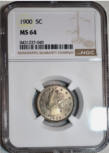 :1906 5C LIBERTY HEAD NICKEL LUSTROUS NEAR GEM NGC MS 64 RARE R4 HIGHEST GRADES