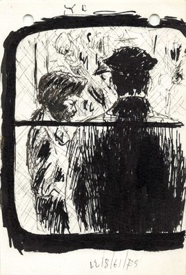MCM Subway Window Study African American Woman Fred Salzman 12/8/1961 Signed