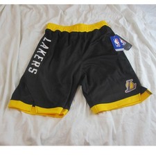 NWT Los Angeles Lakers Youth Basketball Shorts L 14/16 Black  Yellow NBA