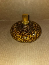 Diffuser Glass with Metal Cap Murano-Style Leopard Spot Pattern