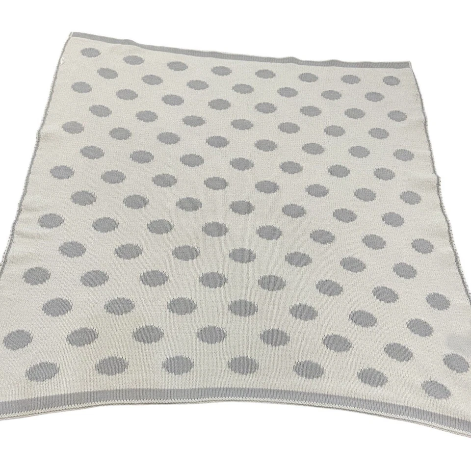 COCALO Gris Blanco Lunares Chenilla Bebé Manta Reversible Seguridad Lovey Foto 3 de 4