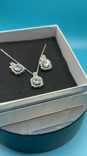 Silver Stainless Steel Necklace and Earrings Jewelry Set for Women